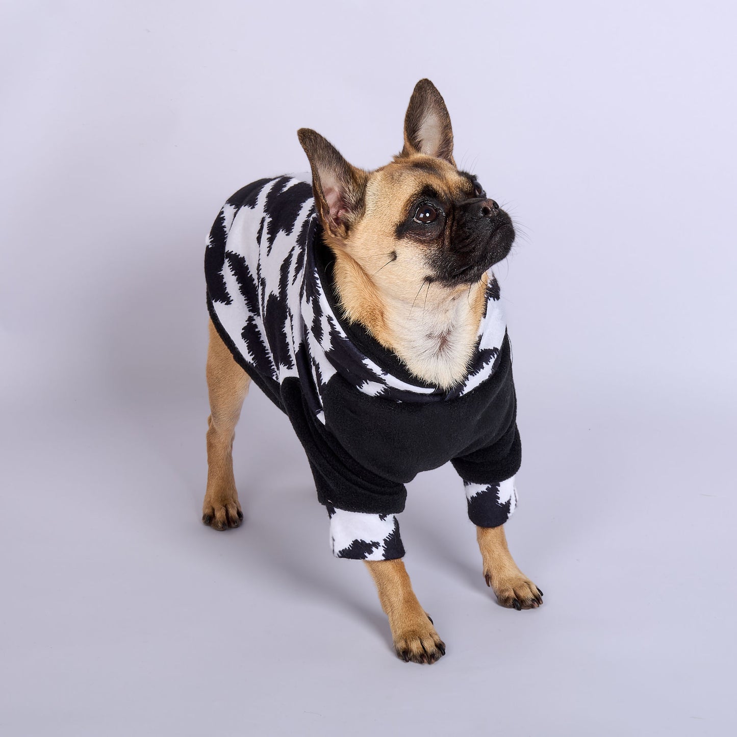 Dog Fleece Hoodie - Houndstooth