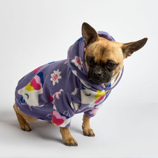 Dog Fleece Hoodie - Unicorn Dreams