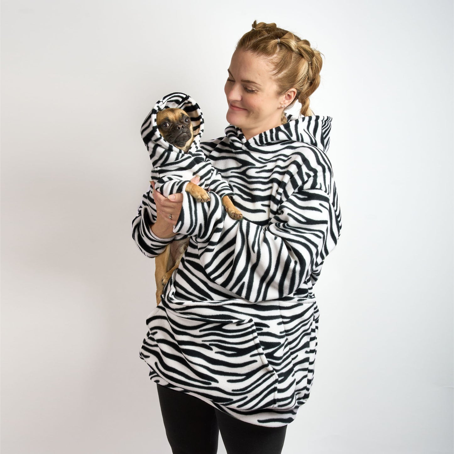 Dog Fleece Hoodie - Zebrawowa