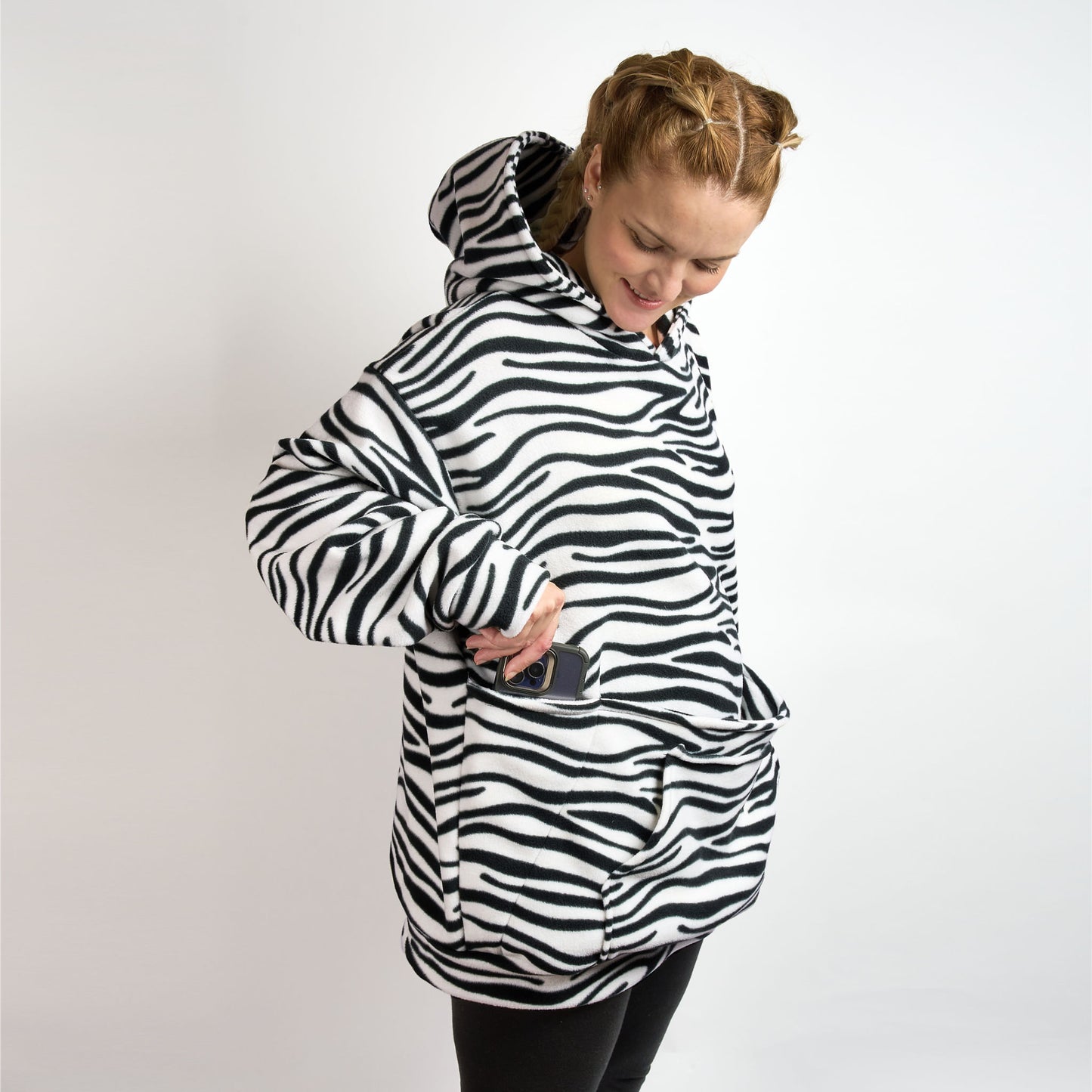 Human Unisex Fleece Hoodie - ZEBRAWOWA