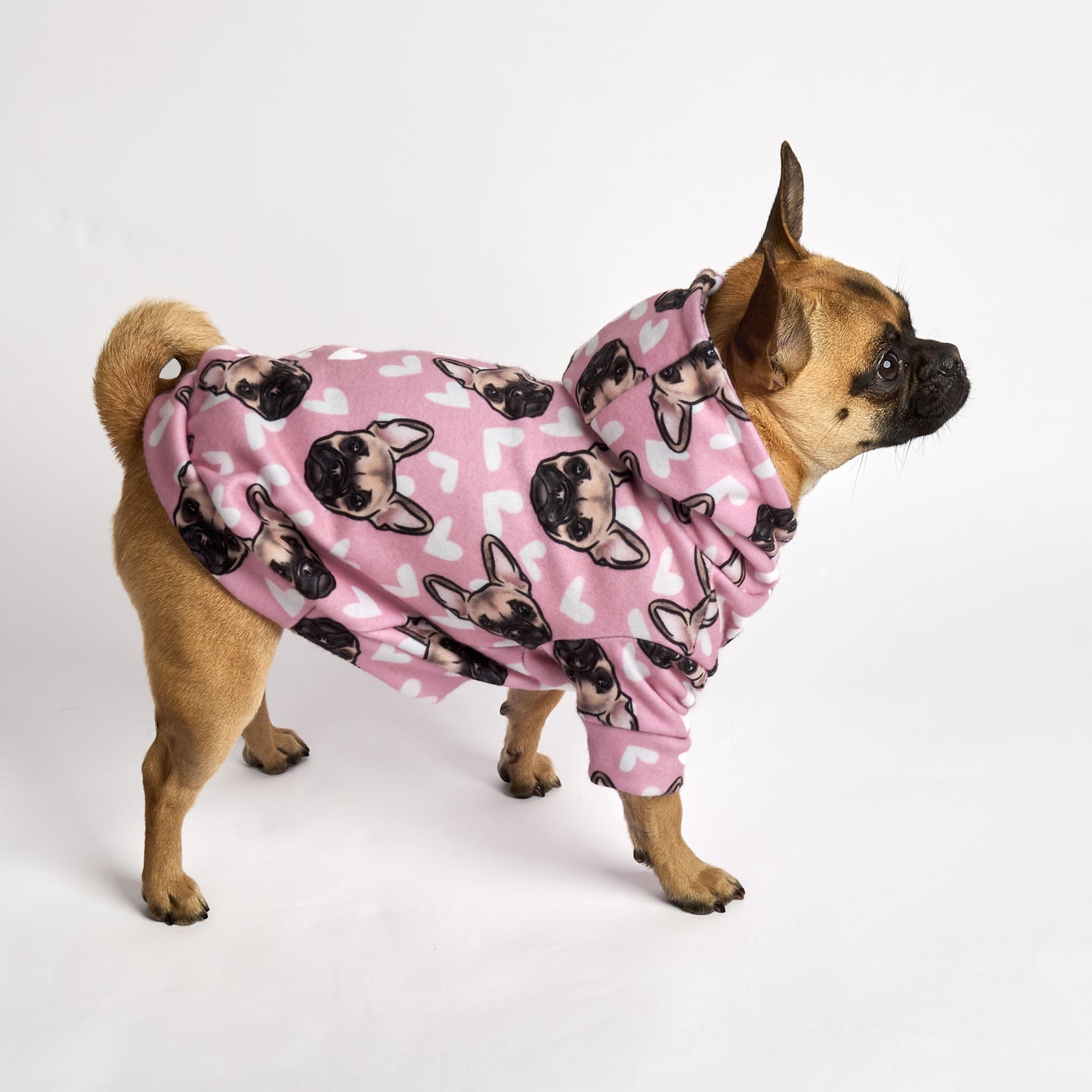 Dog Fleece Hoodie - Chug Pink