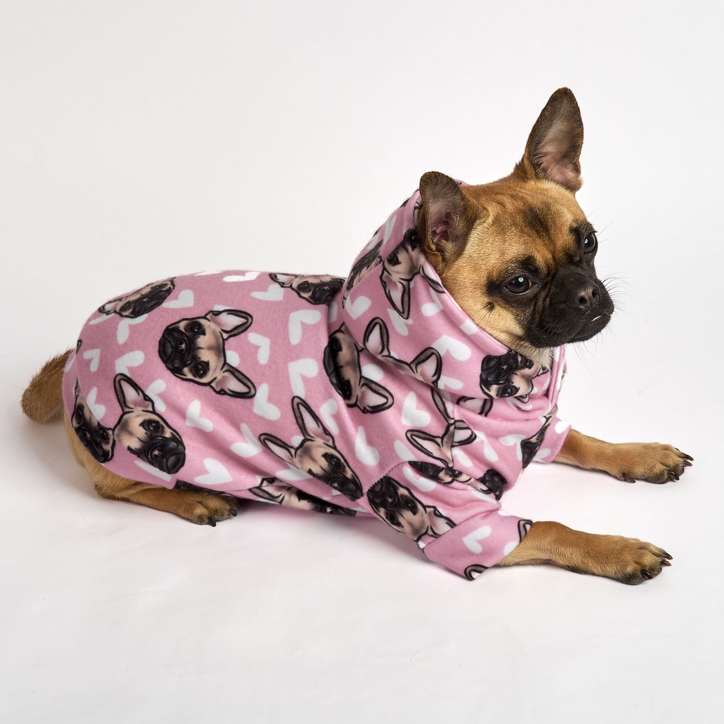 Dog Fleece Hoodie - Chug Pink