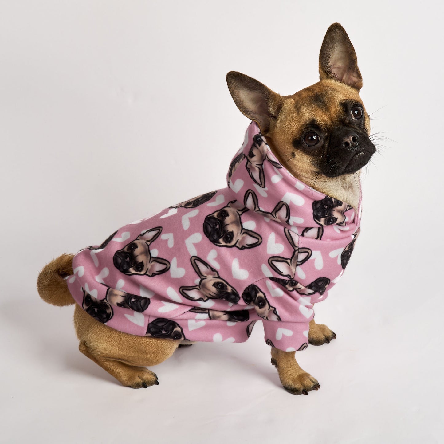 Dog Fleece Hoodie - Chug Pink