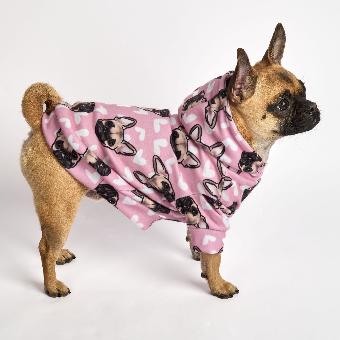 Dog Fleece Hoodie - Chug Pink