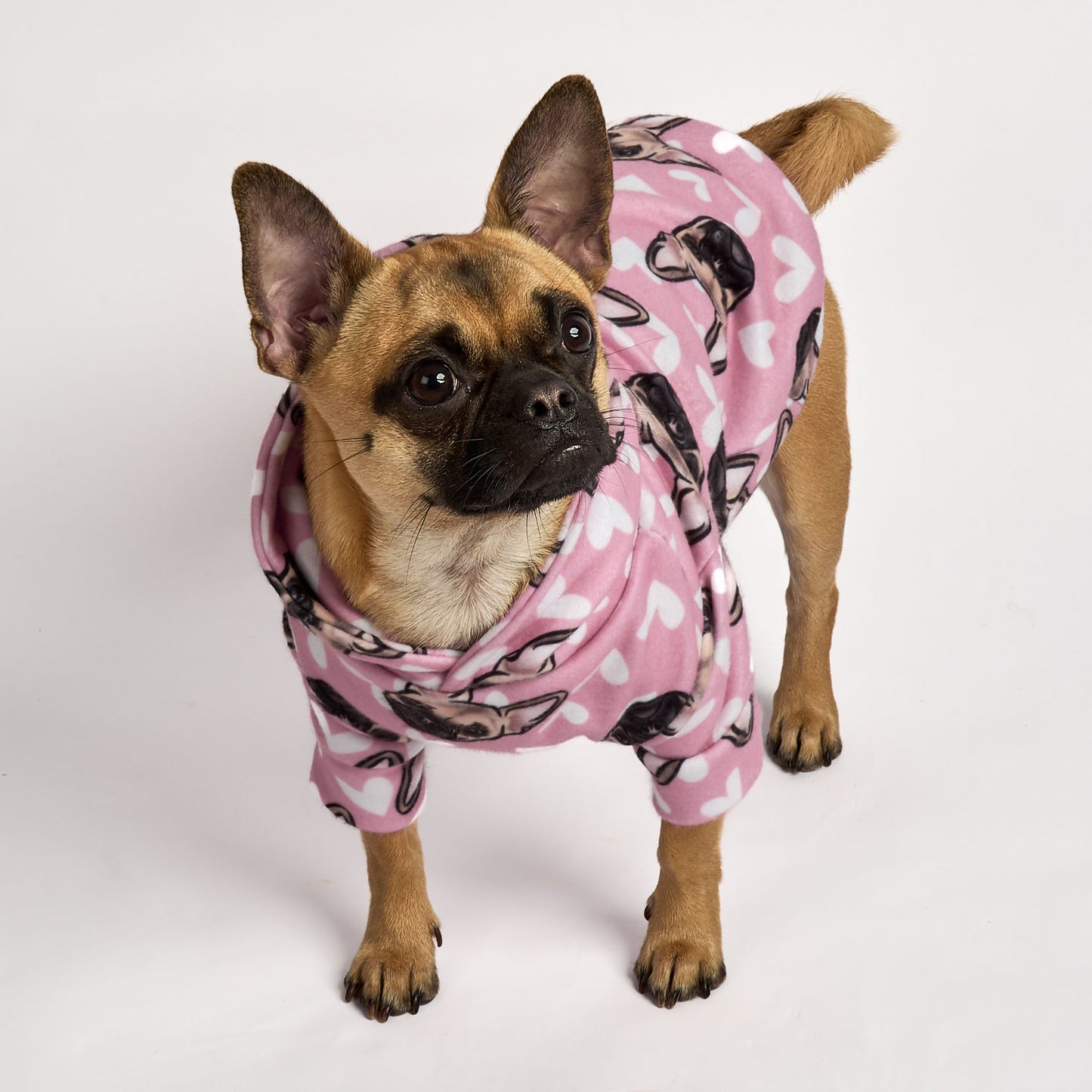 Dog Fleece Hoodie - Chug Pink