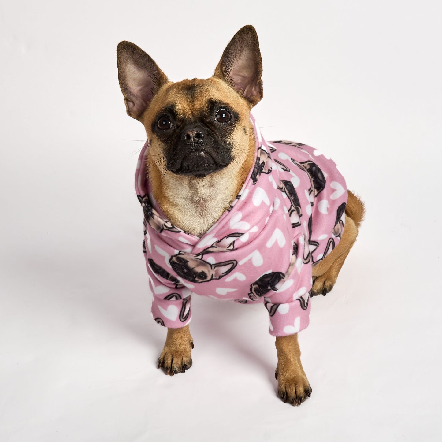 Dog Fleece Hoodie - Chug Pink