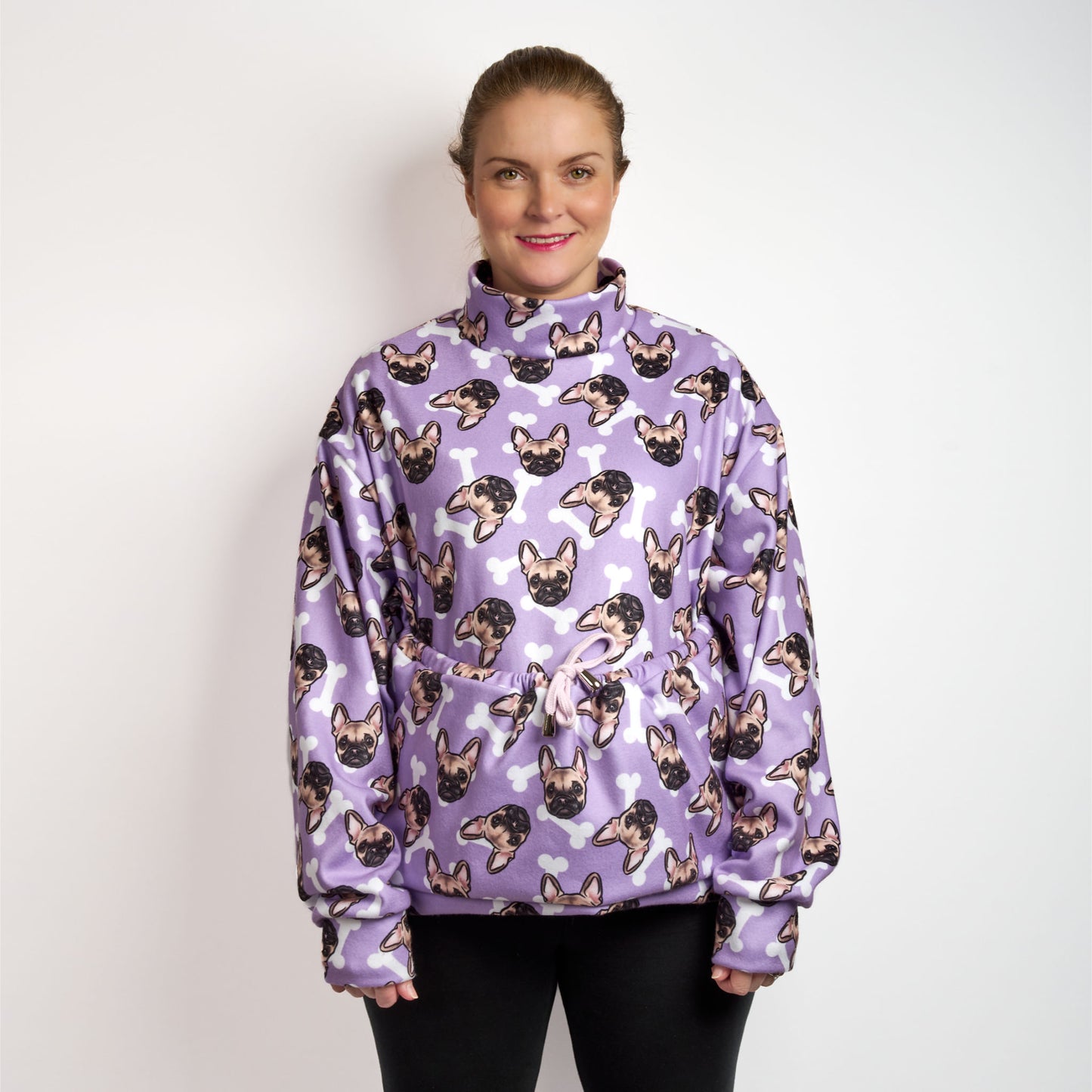 Womens Luxury Oversized Sweater - LILAC CHUG FACE