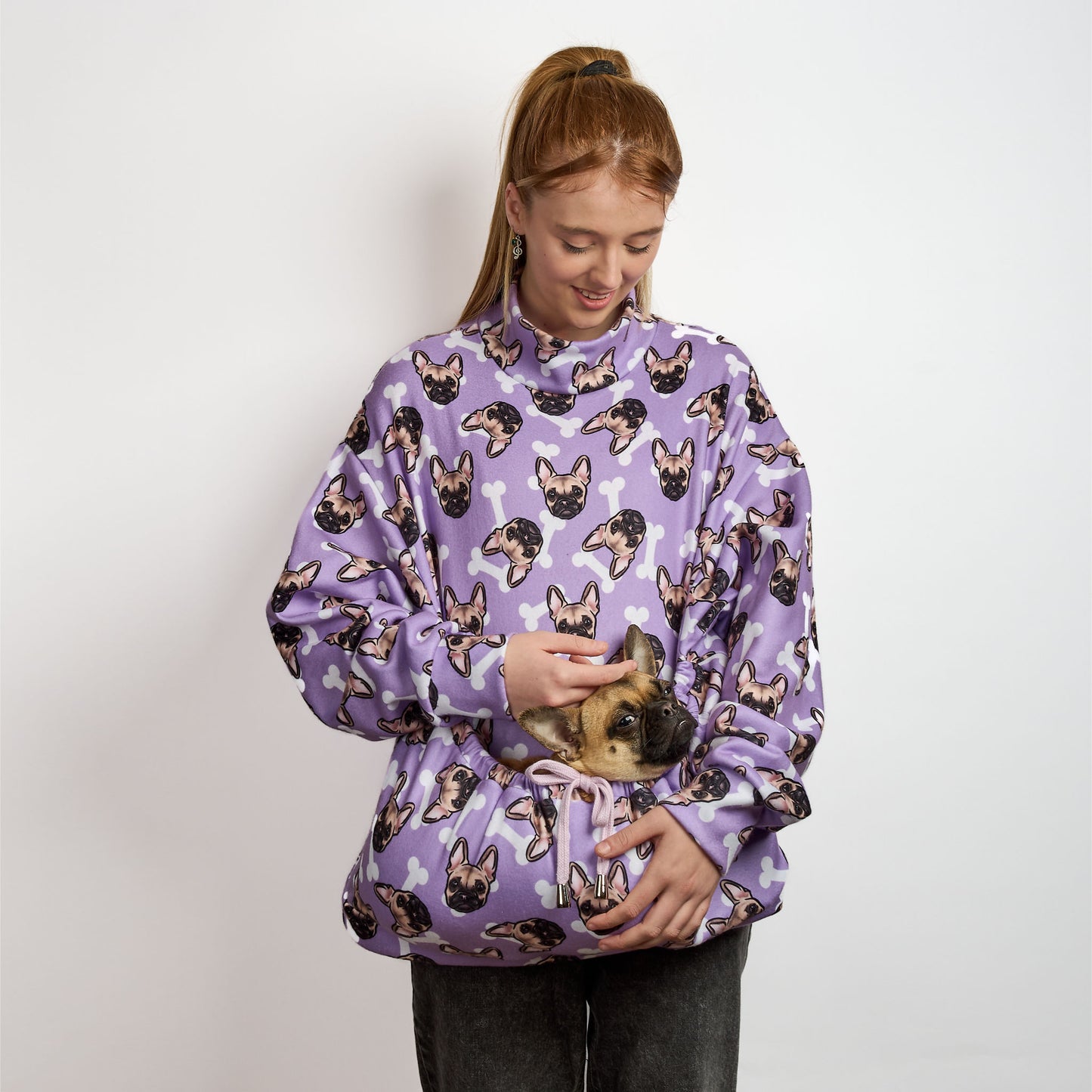 Womens Luxury Oversized Sweater - LILAC CHUG FACE