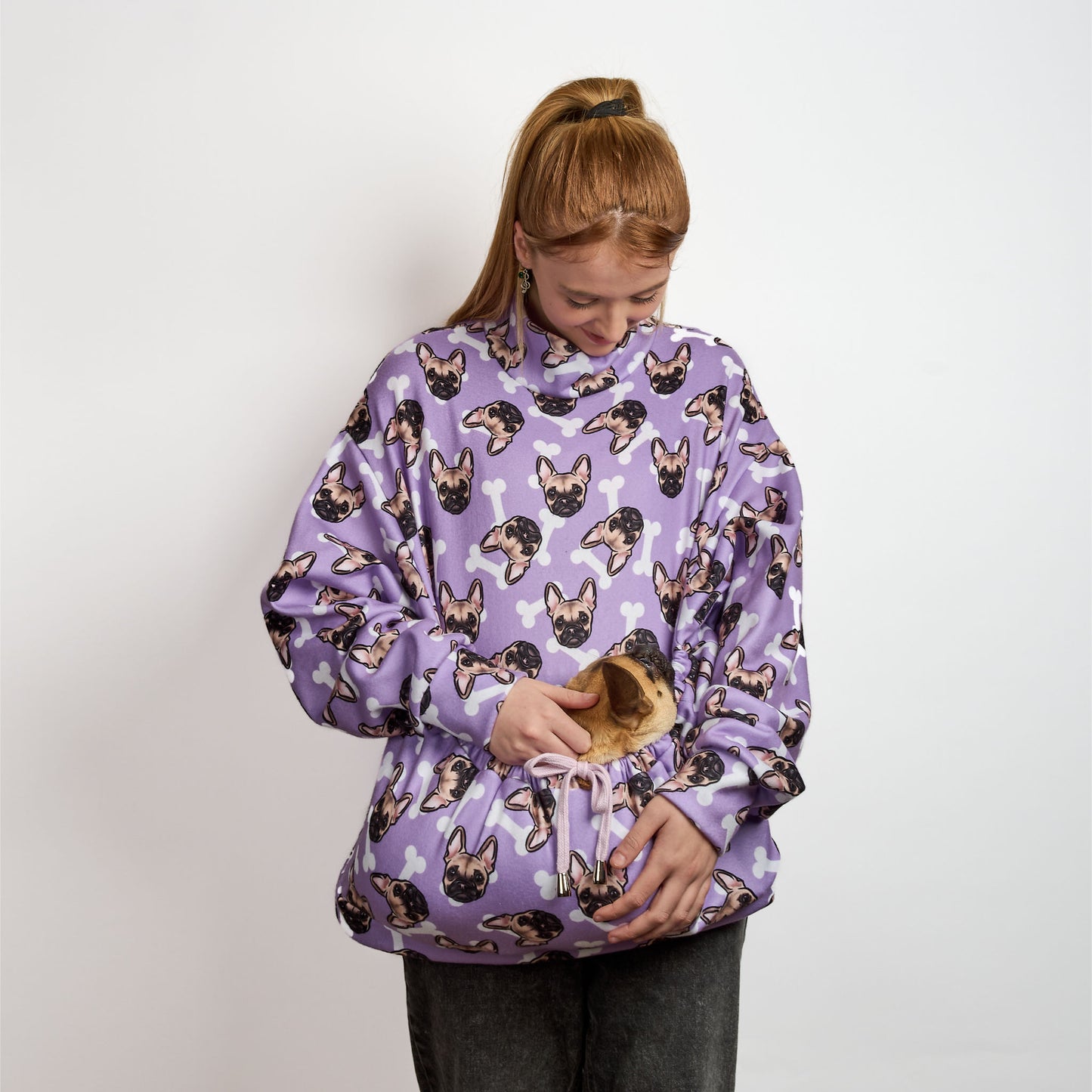 Womens Luxury Oversized Sweater - LILAC CHUG FACE