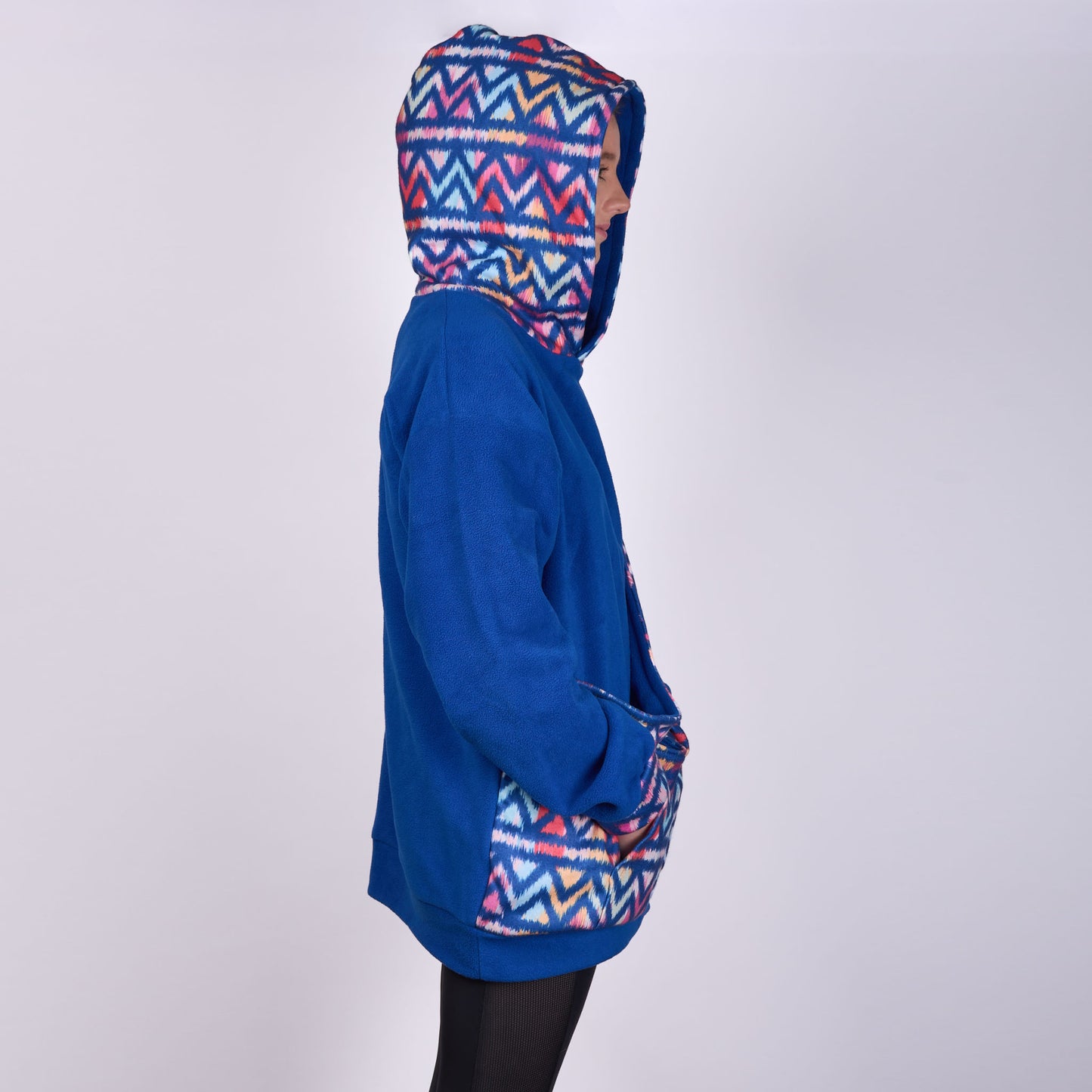 Poochy Pocket Hoodie Zig Zag Blue