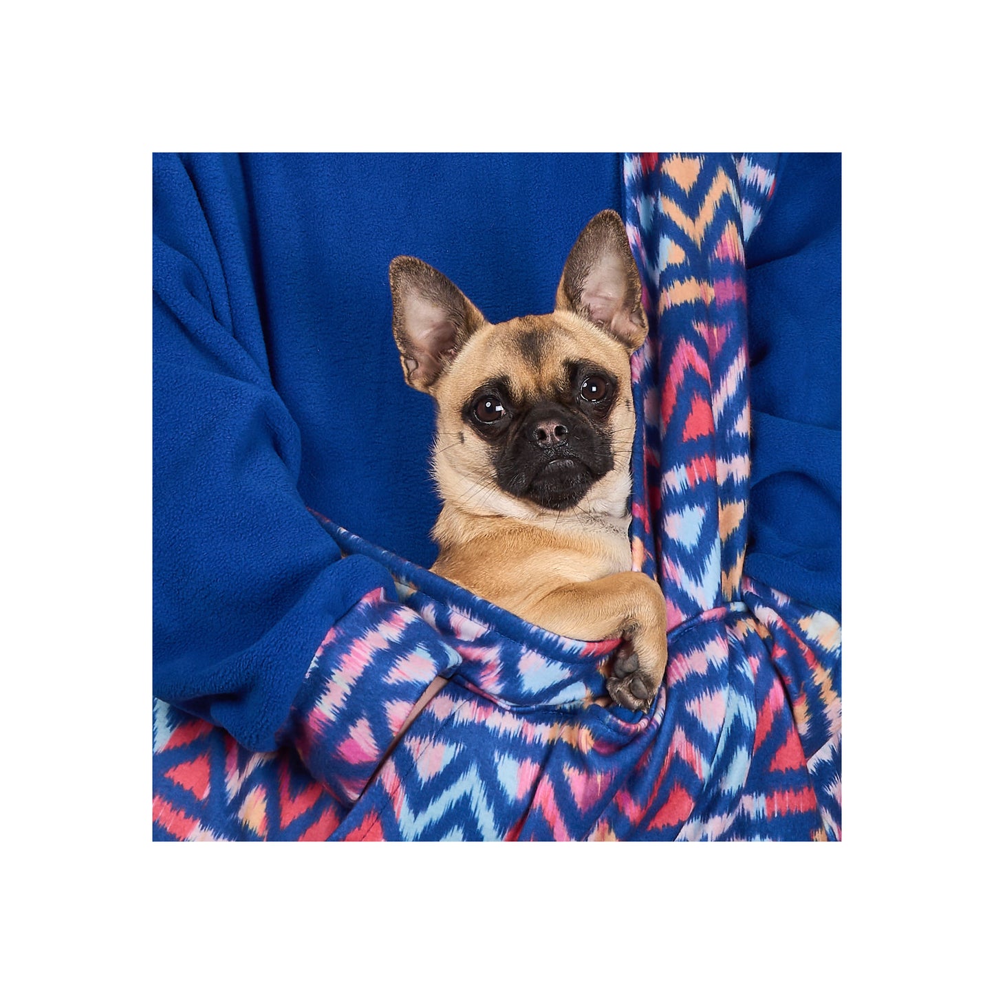 Poochy Pocket Hoodie Zig Zag Blue