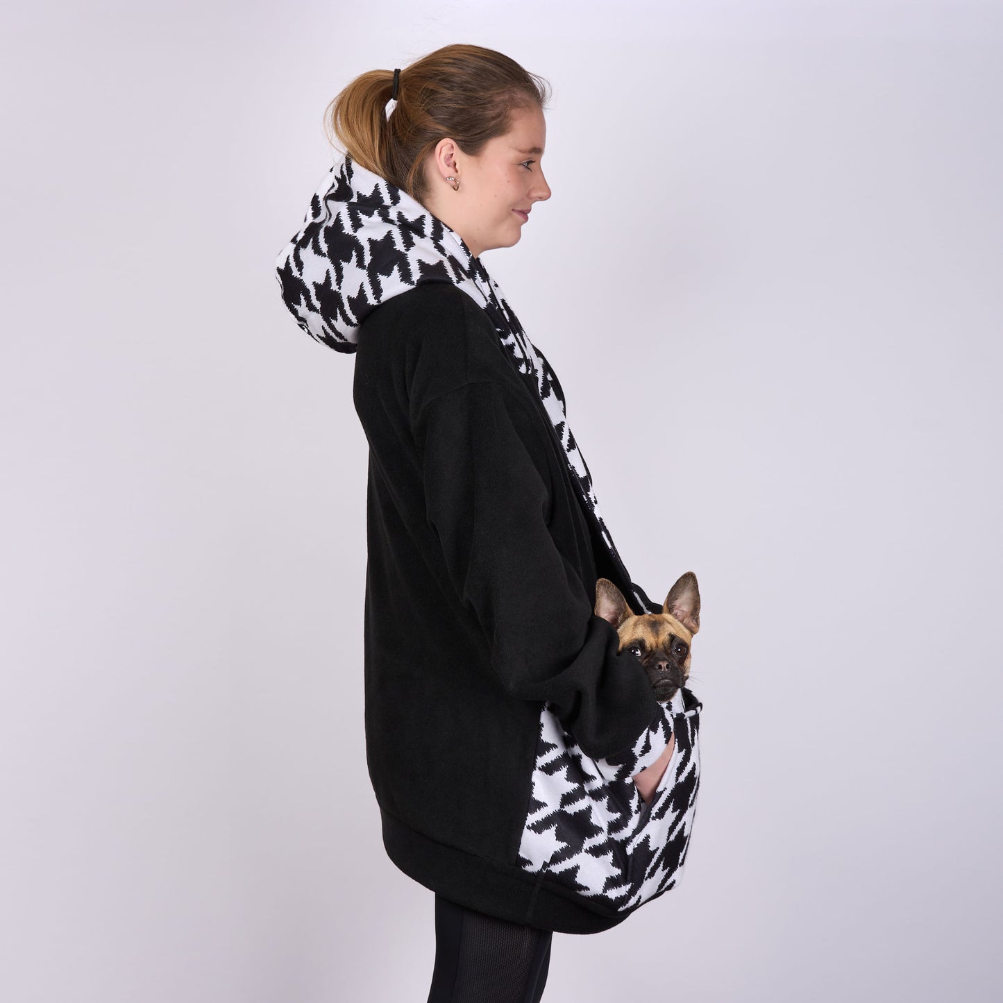 Poochy Pocket Hoodie Houndstooth