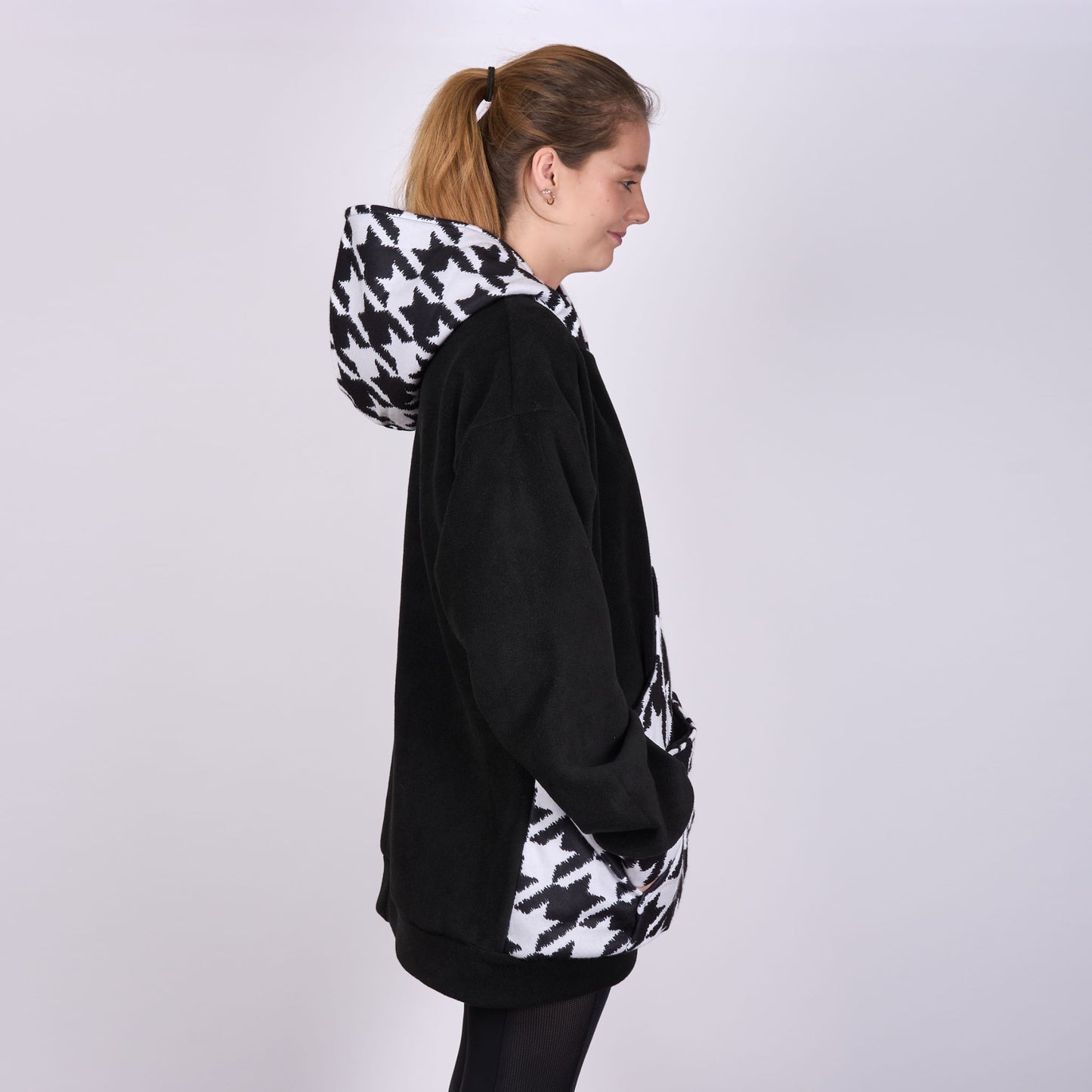 Poochy Pocket Hoodie Houndstooth