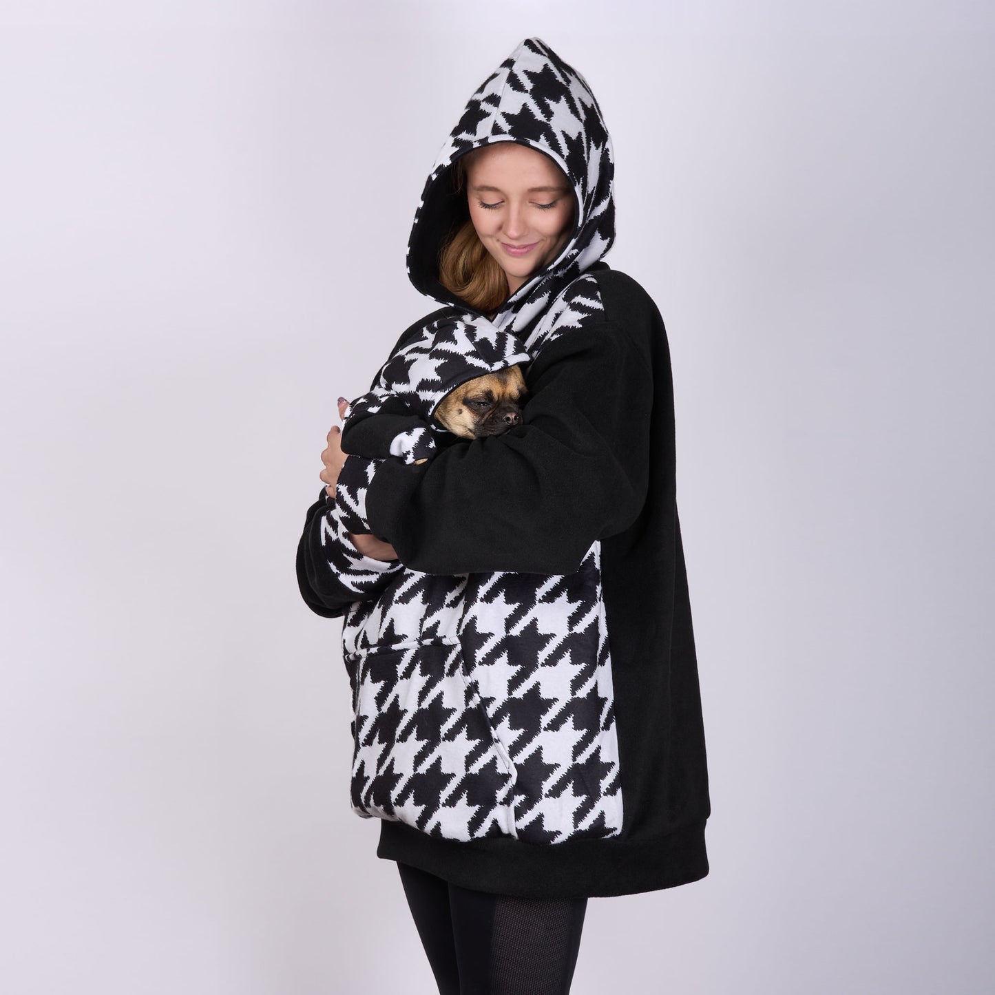 Poochy Pocket Hoodie Houndstooth