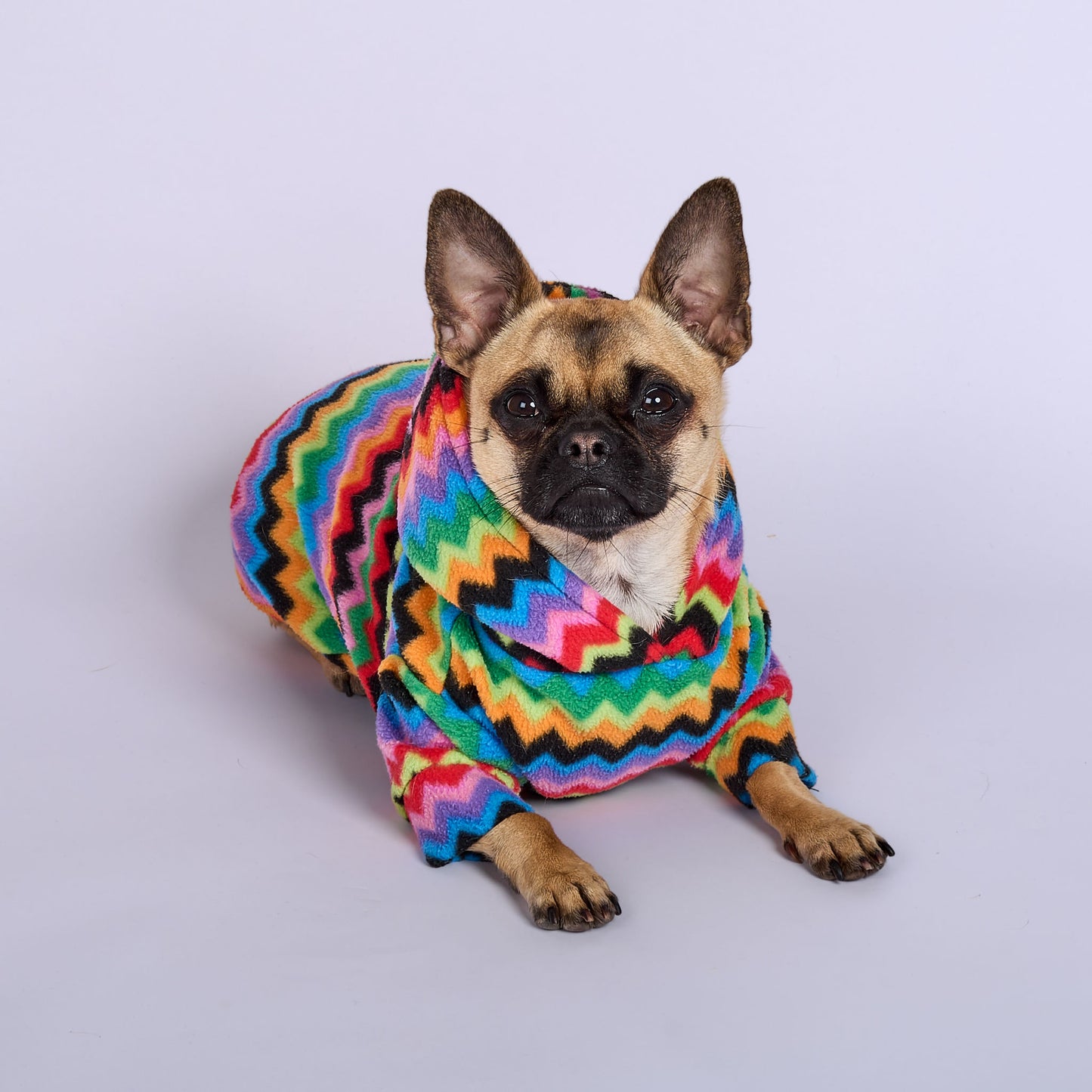 Dog Fleece Hoodie - Zig Zag