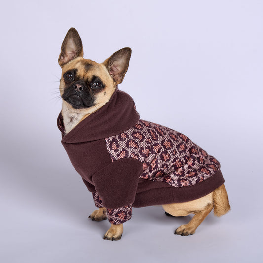 Dog Fleece Hoodie - Lovely Leopard