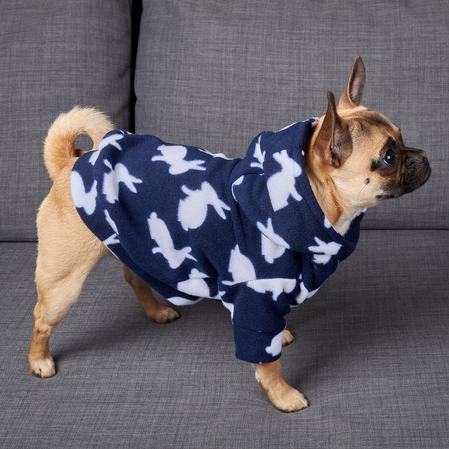 Dog Fleece Hoodie - White Rabbit